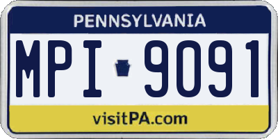 PA license plate MPI9091