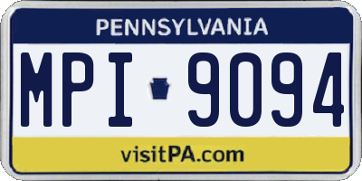 PA license plate MPI9094