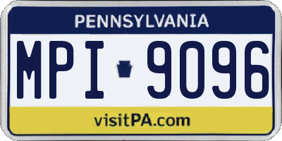 PA license plate MPI9096