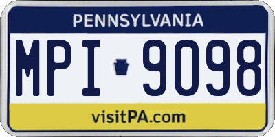 PA license plate MPI9098