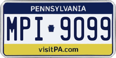 PA license plate MPI9099