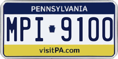 PA license plate MPI9100