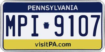 PA license plate MPI9107