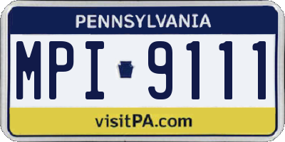 PA license plate MPI9111