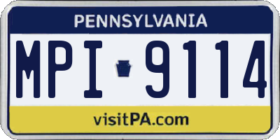 PA license plate MPI9114