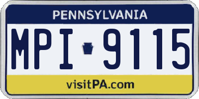 PA license plate MPI9115