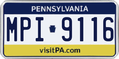 PA license plate MPI9116