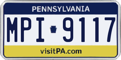 PA license plate MPI9117