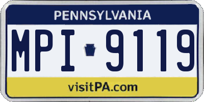 PA license plate MPI9119
