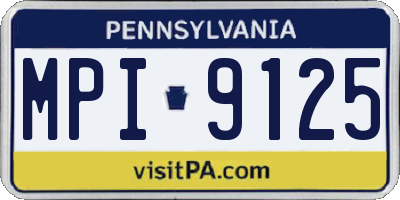 PA license plate MPI9125