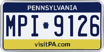 PA license plate MPI9126