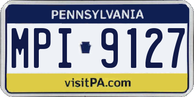 PA license plate MPI9127