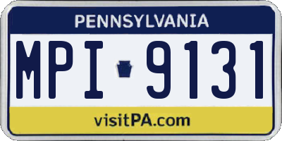 PA license plate MPI9131