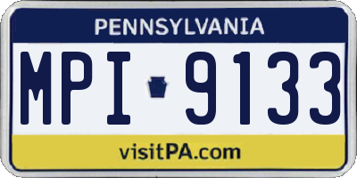PA license plate MPI9133