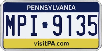 PA license plate MPI9135