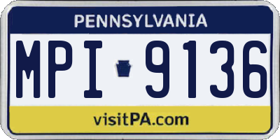 PA license plate MPI9136