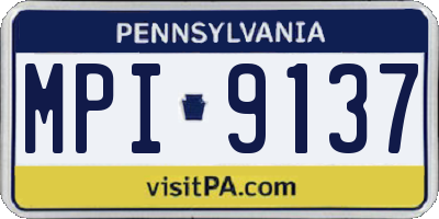 PA license plate MPI9137