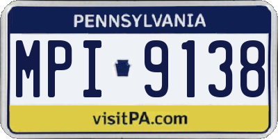 PA license plate MPI9138