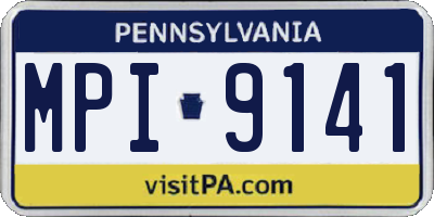 PA license plate MPI9141