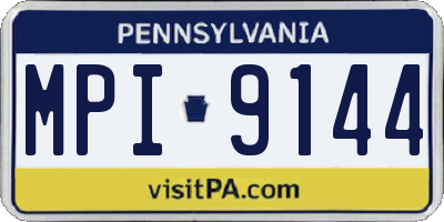 PA license plate MPI9144
