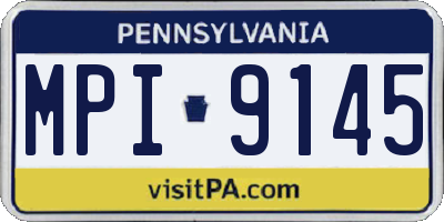 PA license plate MPI9145