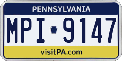 PA license plate MPI9147
