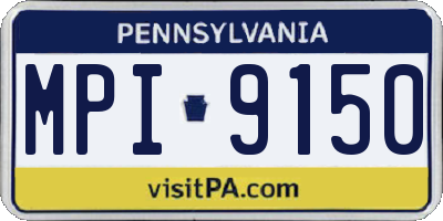 PA license plate MPI9150