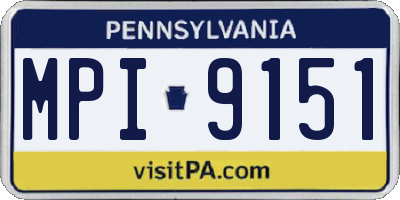 PA license plate MPI9151