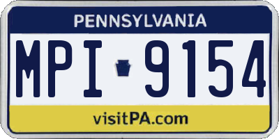 PA license plate MPI9154