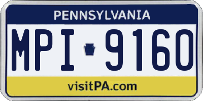 PA license plate MPI9160
