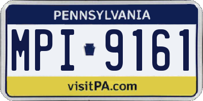 PA license plate MPI9161