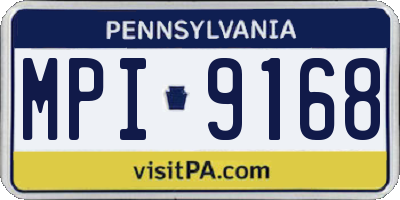PA license plate MPI9168