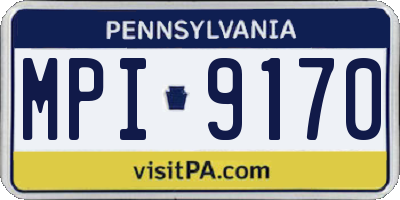 PA license plate MPI9170