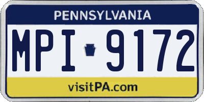 PA license plate MPI9172