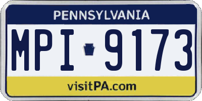 PA license plate MPI9173