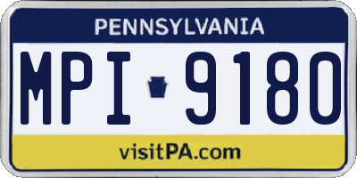 PA license plate MPI9180