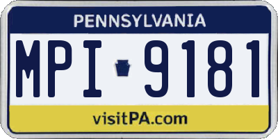 PA license plate MPI9181