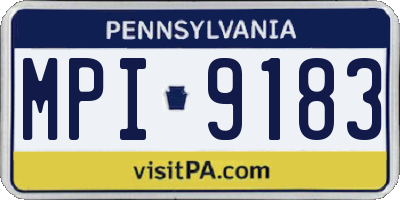 PA license plate MPI9183