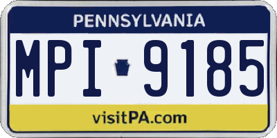 PA license plate MPI9185