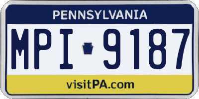 PA license plate MPI9187