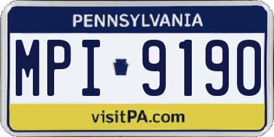 PA license plate MPI9190