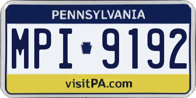 PA license plate MPI9192