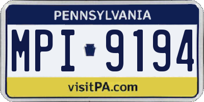 PA license plate MPI9194