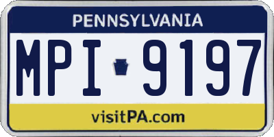 PA license plate MPI9197