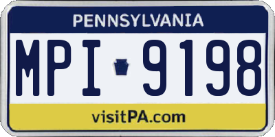 PA license plate MPI9198
