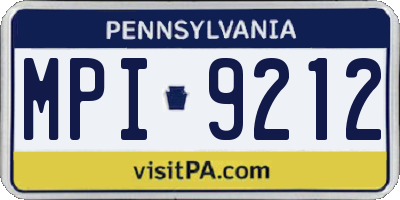 PA license plate MPI9212