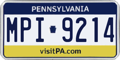 PA license plate MPI9214
