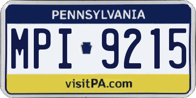 PA license plate MPI9215