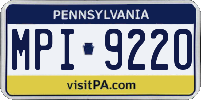 PA license plate MPI9220