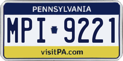 PA license plate MPI9221